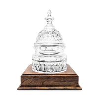 Waterford Crystal U.S. Capitol Dome Biscuit Barrel w/ Wooden Base