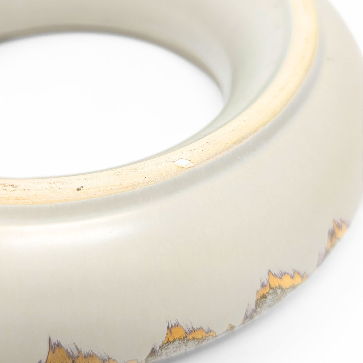 Dümler & Breiden Vintage German Pottery Pansy Ring and Birdbath Candlestick