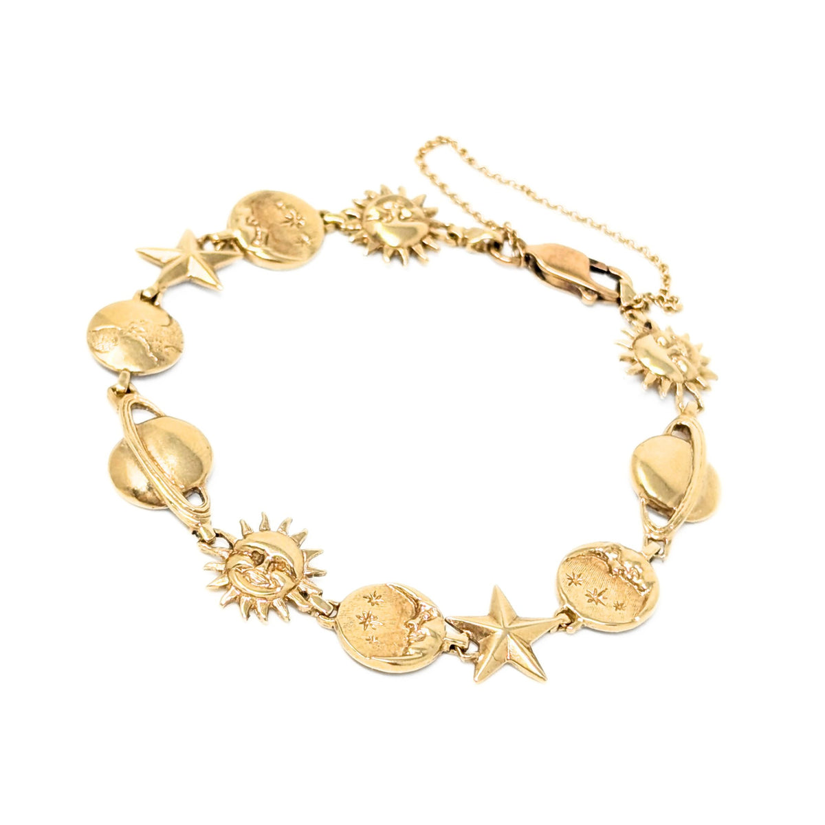 10K Gold Celestial Themed 7" Bracelet
