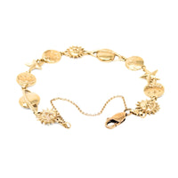 10K Gold Celestial Themed 7" Bracelet