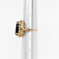 10K Gold Filigree Black Onyx Ring - Size 8