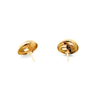 18K Gold 11mm Button Swirl Earrings
