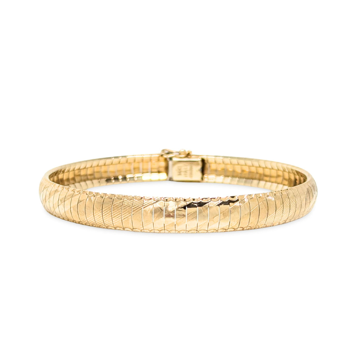 Aurafin 14K Gold Multi-Textured 7mm 7” Flex Bracelet