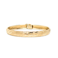 Aurafin 14K Gold Multi-Textured 7mm 7” Flex Bracelet