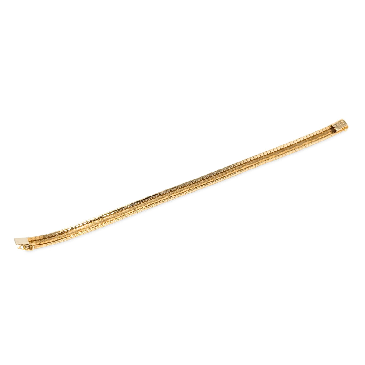 Aurafin 14K Gold Multi-Textured 7mm 7” Flex Bracelet