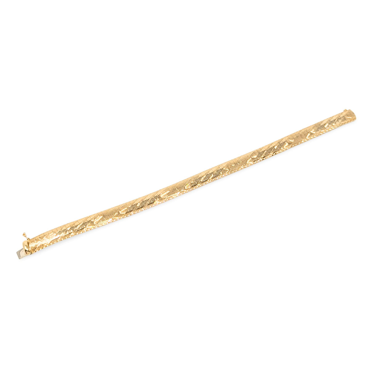 Aurafin 14K Gold Multi-Textured 7mm 7” Flex Bracelet