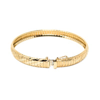 Aurafin 14K Gold Multi-Textured 7mm 7” Flex Bracelet