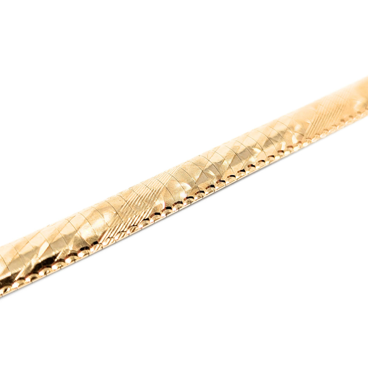 Aurafin 14K Gold Multi-Textured 7mm 7” Flex Bracelet