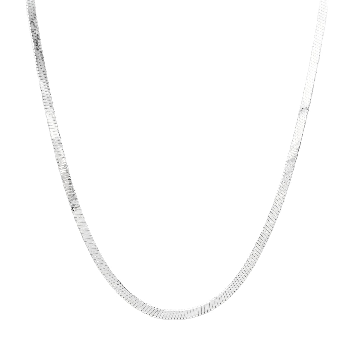 Italian Sterling Silver 5mm Herringbone 24” Necklace