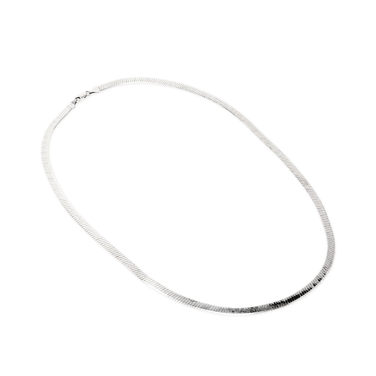 Italian Sterling Silver 5mm Herringbone 24” Necklace