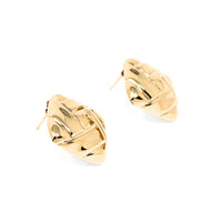 14K Gold Square Pillow Woven Square Earrings