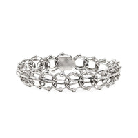 Sterling Silver Triple Link 14mm 6.5" Charm Bracelet