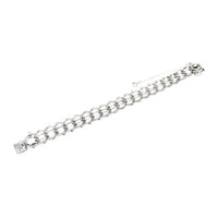 Sterling Silver Triple Link 14mm 6.5" Charm Bracelet