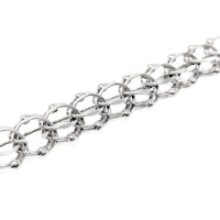 Sterling Silver Triple Link 14mm 6.5" Charm Bracelet