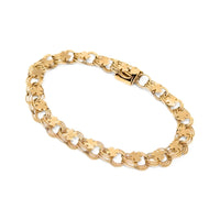 14K Gold Shamrock Link 7" Charm Bracelet