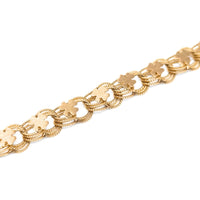 14K Gold Shamrock Link 7" Charm Bracelet