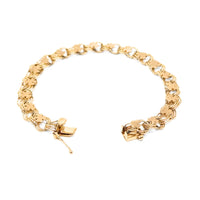 14K Gold Shamrock Link 7" Charm Bracelet