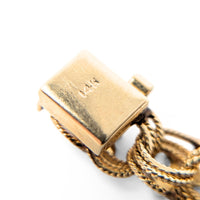 14K Gold Shamrock Link 7" Charm Bracelet