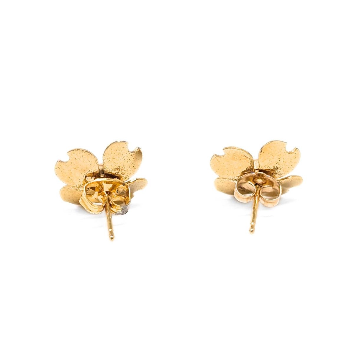 Van Dell 14K Gold Filled Opal Flower Earrings & Brooch Set