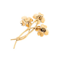 Van Dell 14K Gold Filled Opal Flower Earrings & Brooch Set