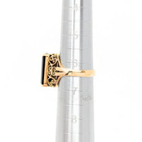 14K Gold Large Smoky Quartz Filigree Ring - Size 6.5