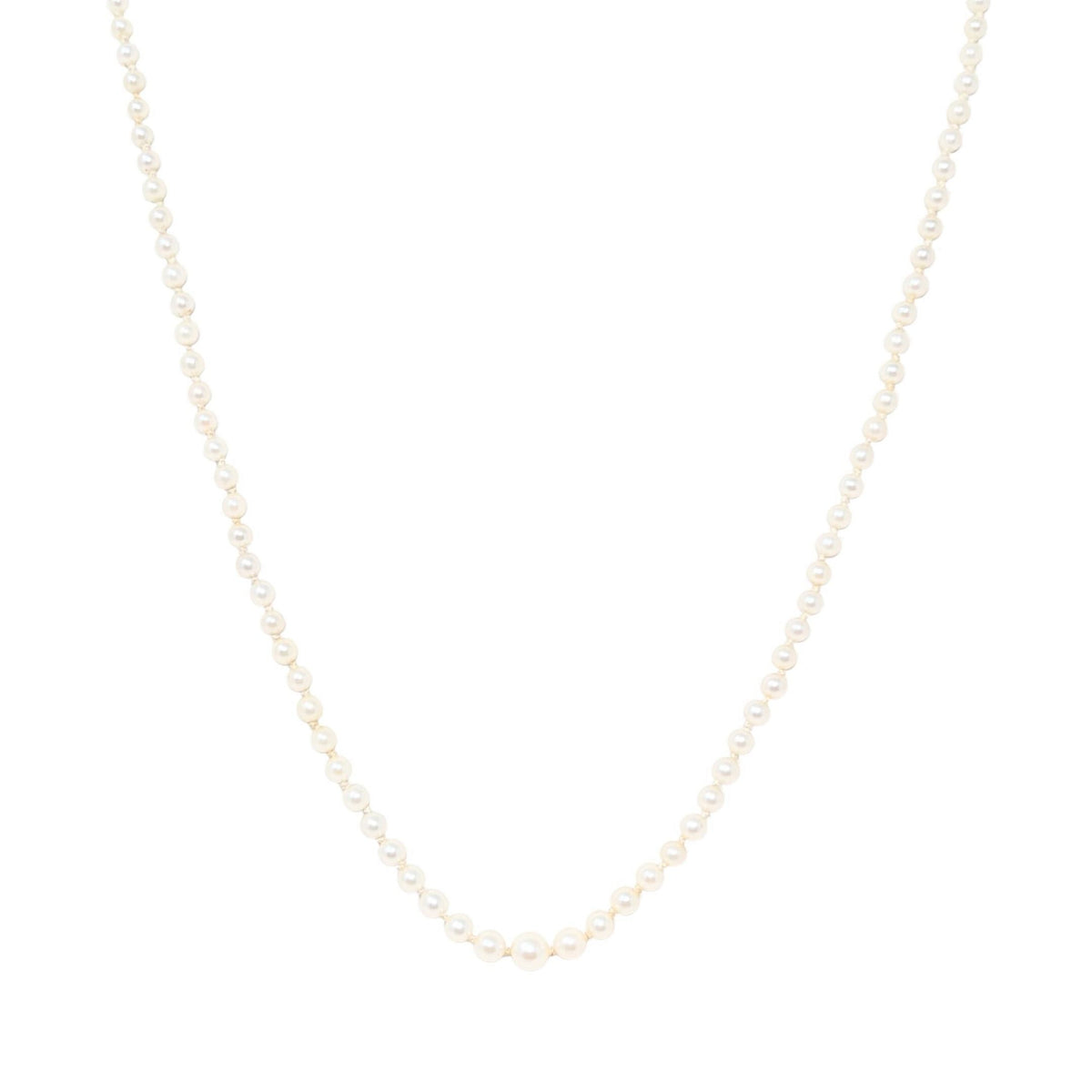 Vintage 14K Gold Clasp 20” Graduating Pearl Necklace