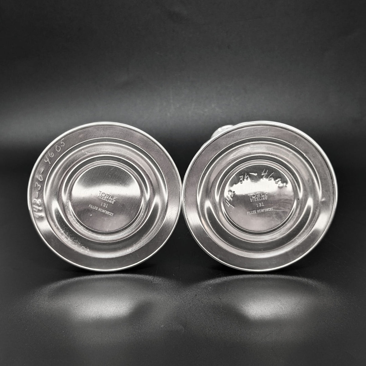 Towle "Silver Flutes" Weighted Sterling 7" Candlesticks (Pair)
