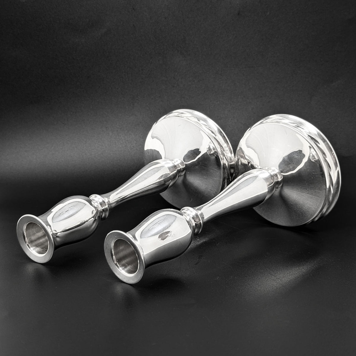 Towle "Silver Flutes" Weighted Sterling 7" Candlesticks (Pair)