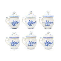 Tournai, Belgium 19th c. Lidded Pots de Creme (6)