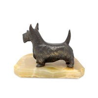 Scottish Terrier Bronze & Green Onyx Ashtray