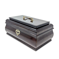Bombay Style Mahogany Stained Jewelry Box w/ Key