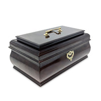 Bombay Style Mahogany Stained Jewelry Box w/ Key