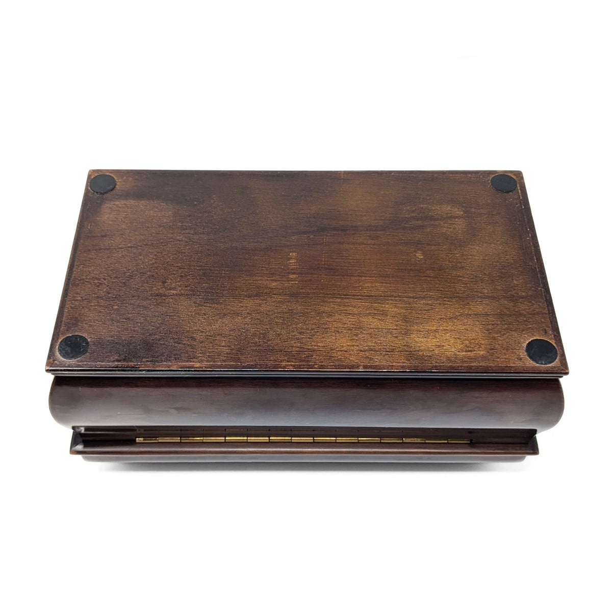 Bombay Style Mahogany Stained Jewelry Box w/ Key