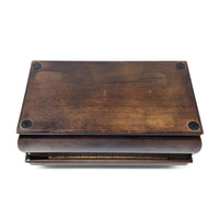 Bombay Style Mahogany Stained Jewelry Box w/ Key