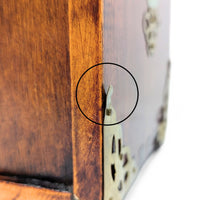 Vintage Chinese Rosewood, Jade, & Brass Jewelry Box