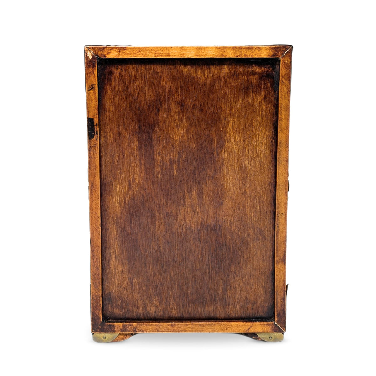 Vintage Chinese Rosewood, Jade, & Brass Jewelry Box