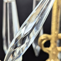19th Century 14" Girandole Luster Candlestick w/ Prisms