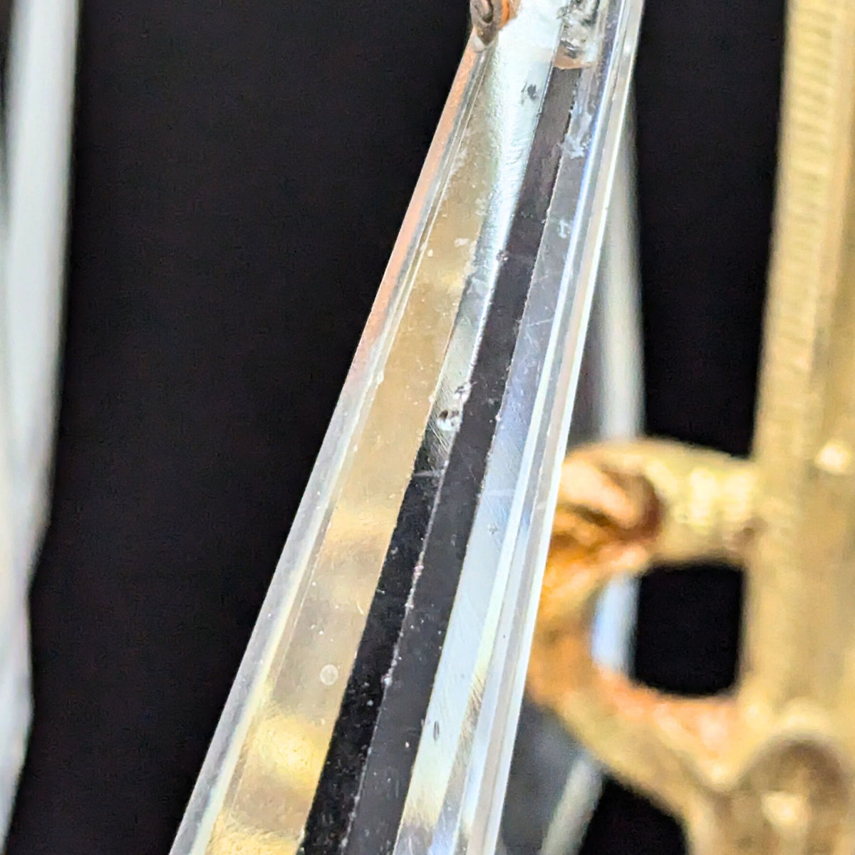 19th Century 14" Girandole Luster Candlestick w/ Prisms