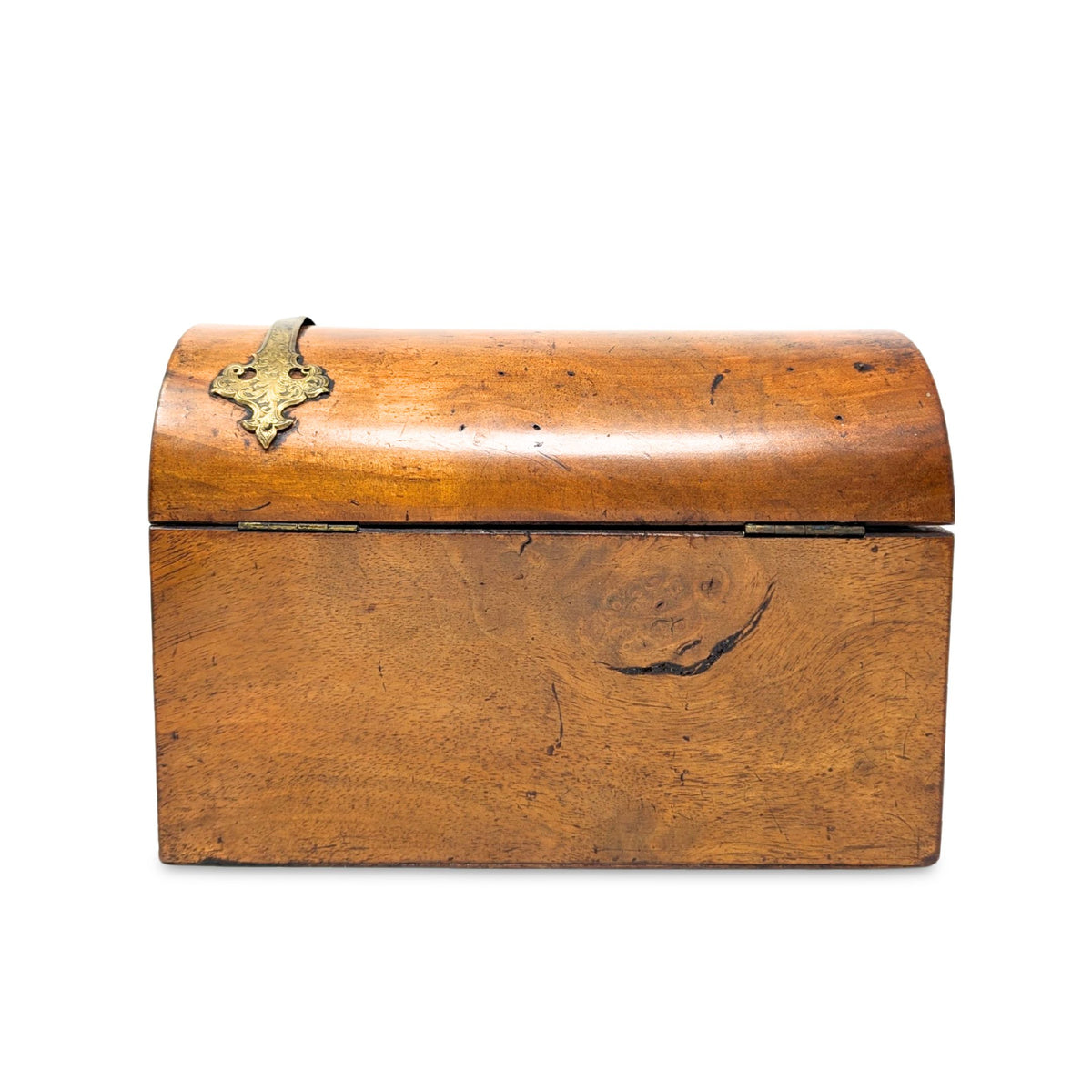 19th Century Burled Walnut Tea Caddy
