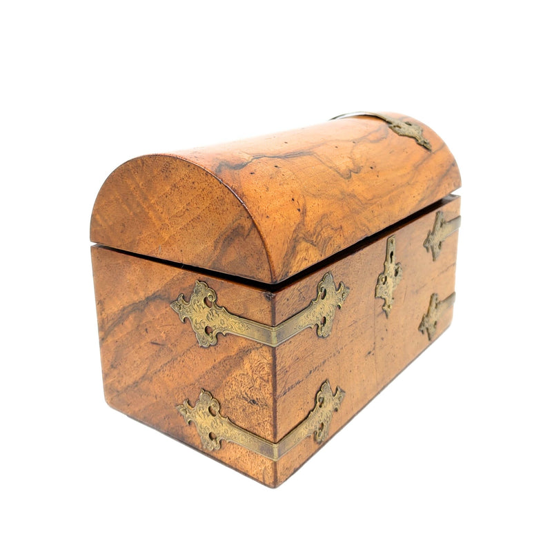 19th Century Burled Walnut Tea Caddy