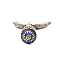 Enameled Metal Filigree Vanity Brush & Mirror
