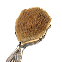 Enameled Metal Filigree Vanity Brush & Mirror