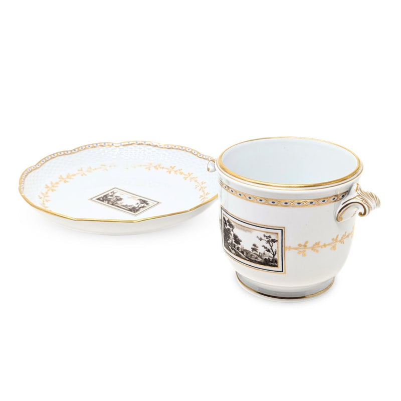 Richard Ginori 1735 "Fiesole" (Italian Scene) Cache Pot & Bowl Set