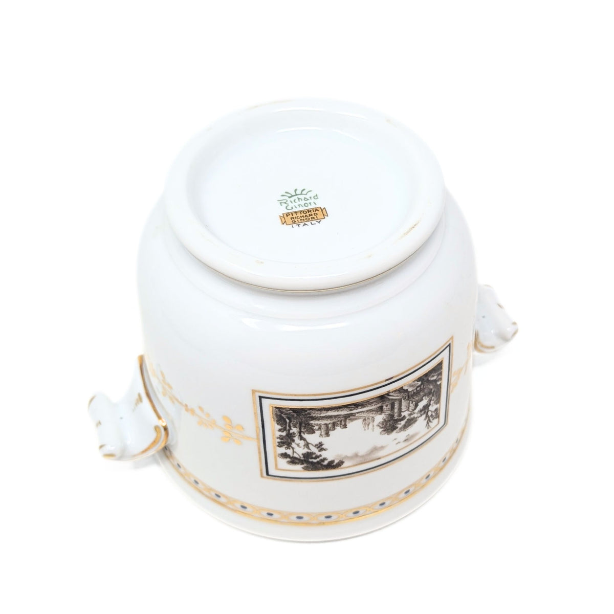 Richard Ginori 1735 "Fiesole" (Italian Scene) Cache Pot & Bowl Set