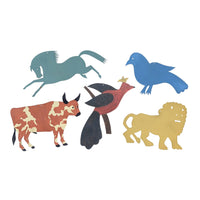 Hammer Song Tin Animal Ornaments by B. Cukla (Set of 5)