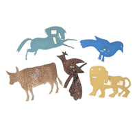 Hammer Song Tin Animal Ornaments by B. Cukla (Set of 5)
