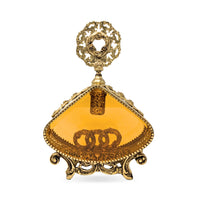 Vintage Ormolu Gold Filigree 9" Perfume Bottle