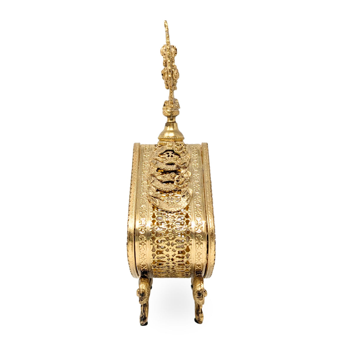 Vintage Ormolu Gold Filigree 9" Perfume Bottle