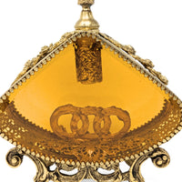 Vintage Ormolu Gold Filigree 9" Perfume Bottle