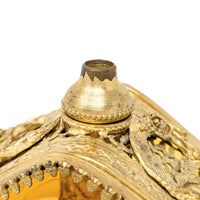 Vintage Ormolu Gold Filigree 9" Perfume Bottle